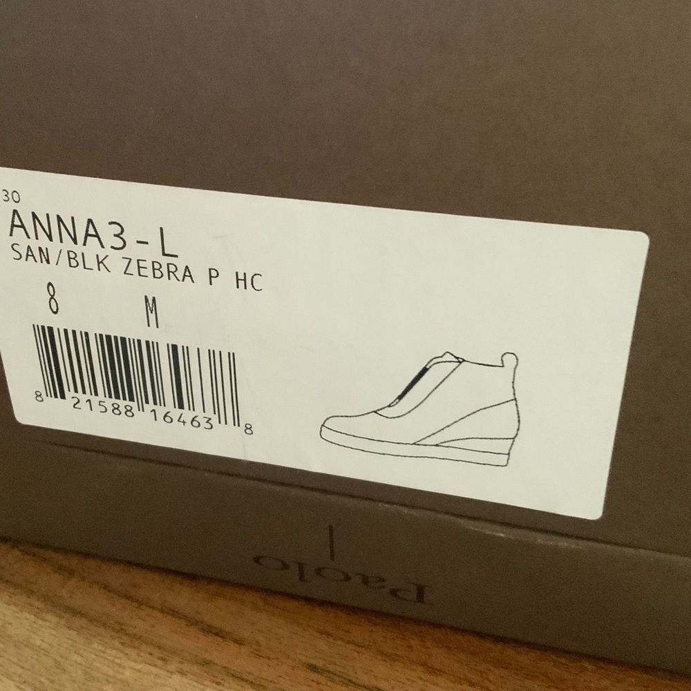 LINEA Paolo Anna Platform Wedge Sneaker Bootie Zebra Print Size 8 - Picture 4 of 7